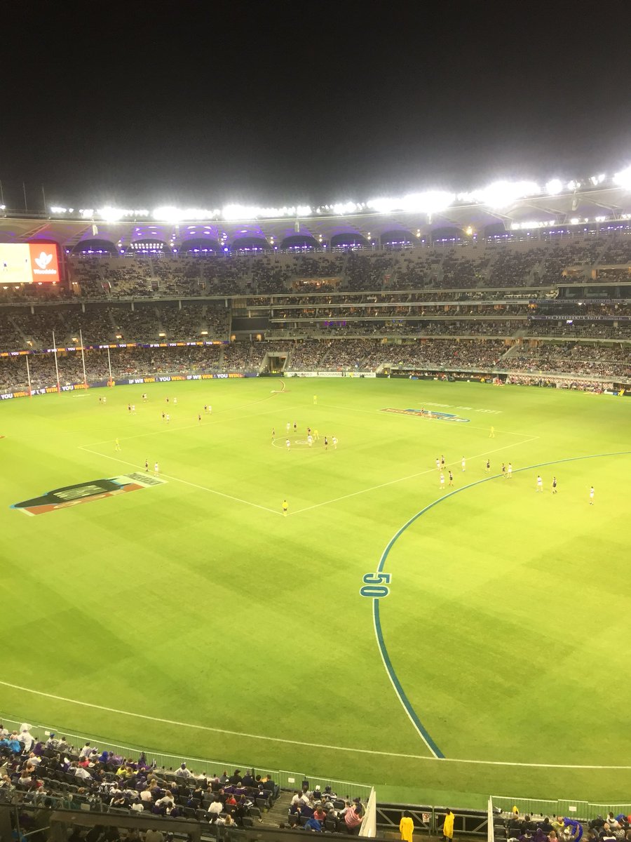 First live <a href="/AFL/">AFL</a> game tonight (go <a href="/freodockers/">Fremantle Dockers</a>). <a href="/OptusStadium/">OptusStadium</a> is an amazing venue. Would love to be there the first time an Ashes Test is played. It will be fantastic #barmyarmy