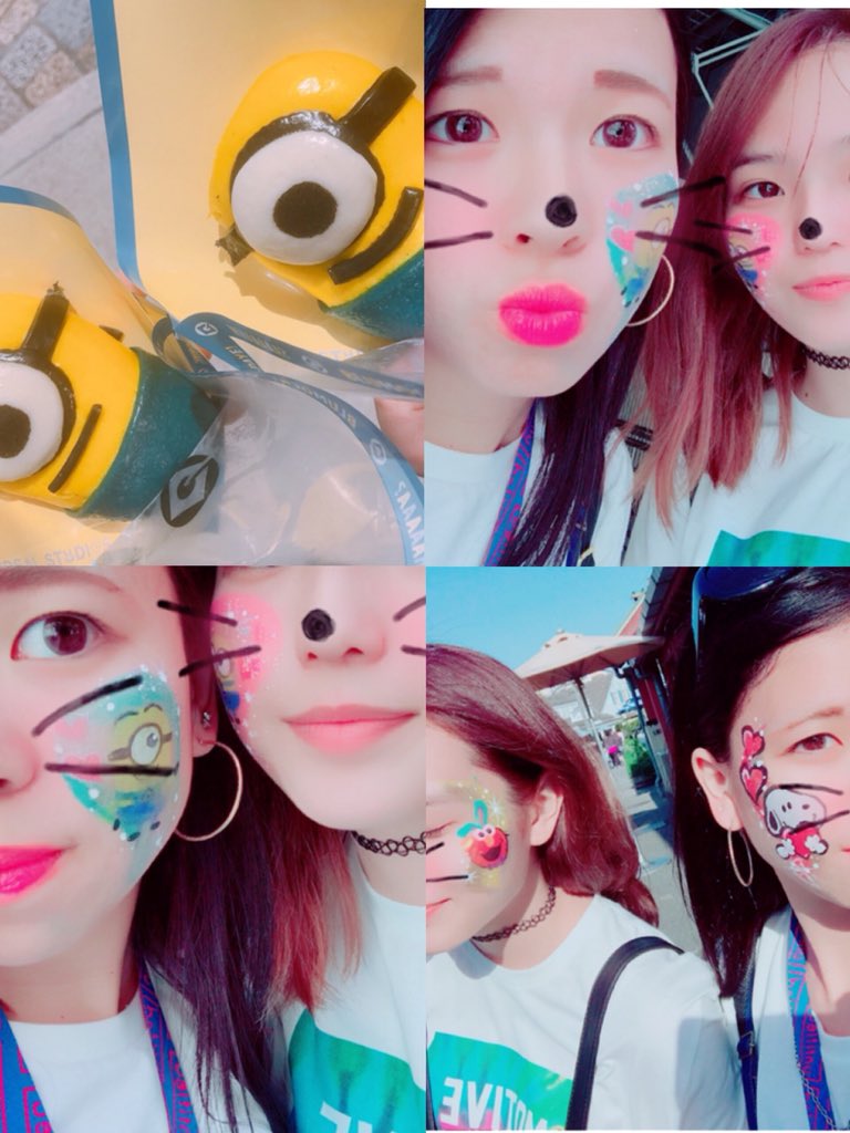 ryuha04's tweet photo. 2日間ユニバ楽しかった😊
人気アトラクション全部制覇😍
2回も乗れたし充実しまくり😍
顔にペイントしてもらったし
服もおソロで楽しめたし
ミニオンのピザまん美味しかった😋
大阪駅で迷子になって
大変だったけどホテルについたから
よかった😂
明日帰るとかありえない😱
帰りたくないなー！🤣 https://t.co/mby2lKBKy1
