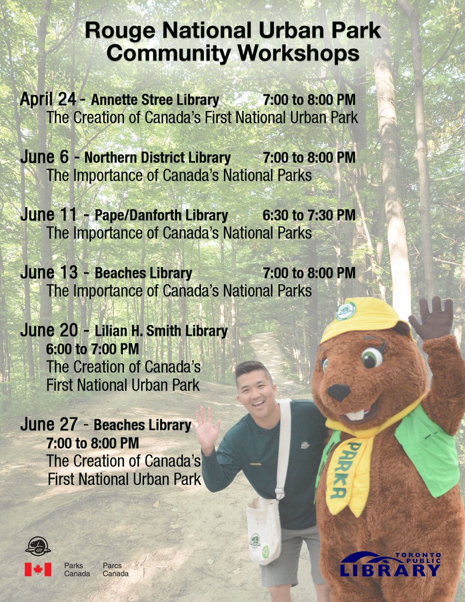 RougePark's tweet photo. Join us at our upcoming workshops at @torontolibrary locations, and learn what #RougeNUP is all about! https://t.co/rShqa0lZWV