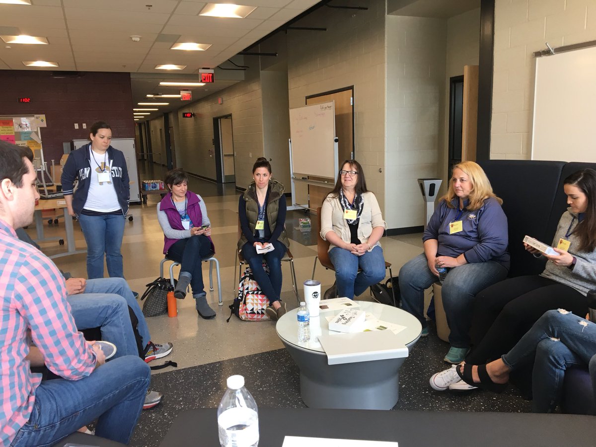 #edcamphallyvalley <a href="/edcamphappy/">Edcamp Happy Valley</a> learning about Teaching Bad Apples from one of the designers on some awesome flexible furniture provided by Nittany Office!