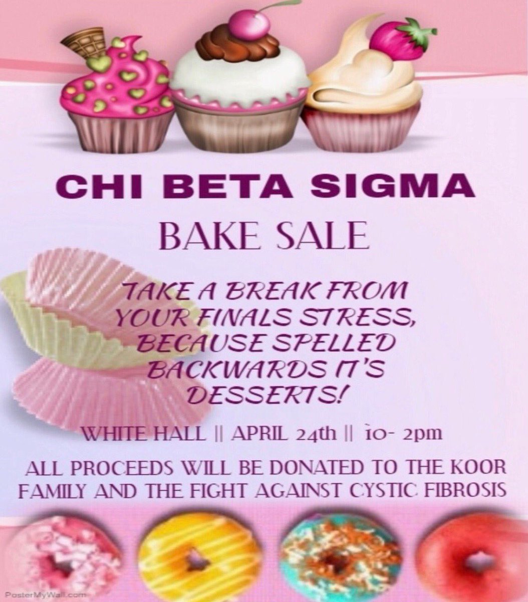 chi_beta_sigma's tweet photo. April 24th 10-2 bake sale for CF and 5-8pm Arm wrestling for Domestic Violence awareness https://t.co/rBJUHNG7qg