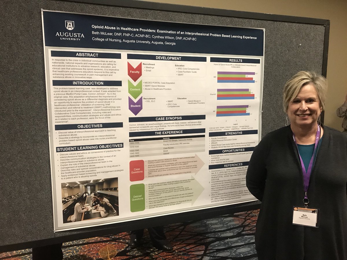 profswint's tweet photo. @AUG_University Nursing Professor Dr. Beth McLear presenting her poster at @NONPF https://t.co/cZvZkj2ONe