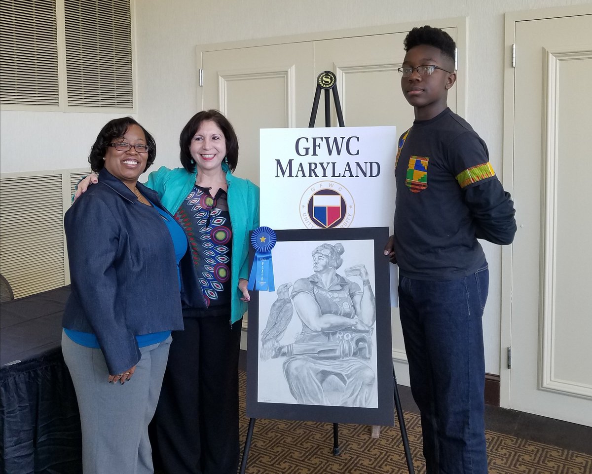 KMS_PRIN5's tweet photo. Congratulations to Agyeman with special thanks to Mrs. Grimann for her guidance and leadership.   You both make KMS proud!  🐾@KMSPTSA #DR2EAM BIG! https://t.co/eXQLBCrpGQ