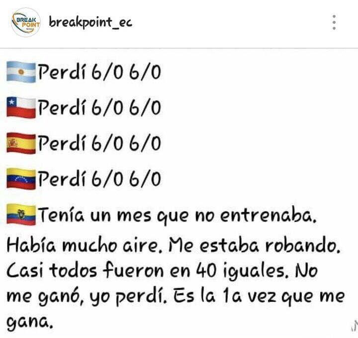 Breakpoint_ec's tweet photo. Siempre hay excusa jajajaj #tenis #guayaquil #lovetenis https://t.co/UabOvktYum