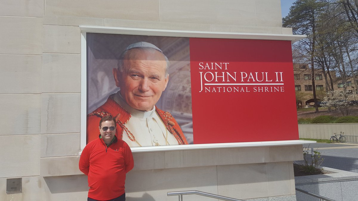 jggottesman's tweet photo. Spent a beautiful morning in D.C. @JP2Shrine #selfiewithasaint https://t.co/ZzvJmM0Bqp