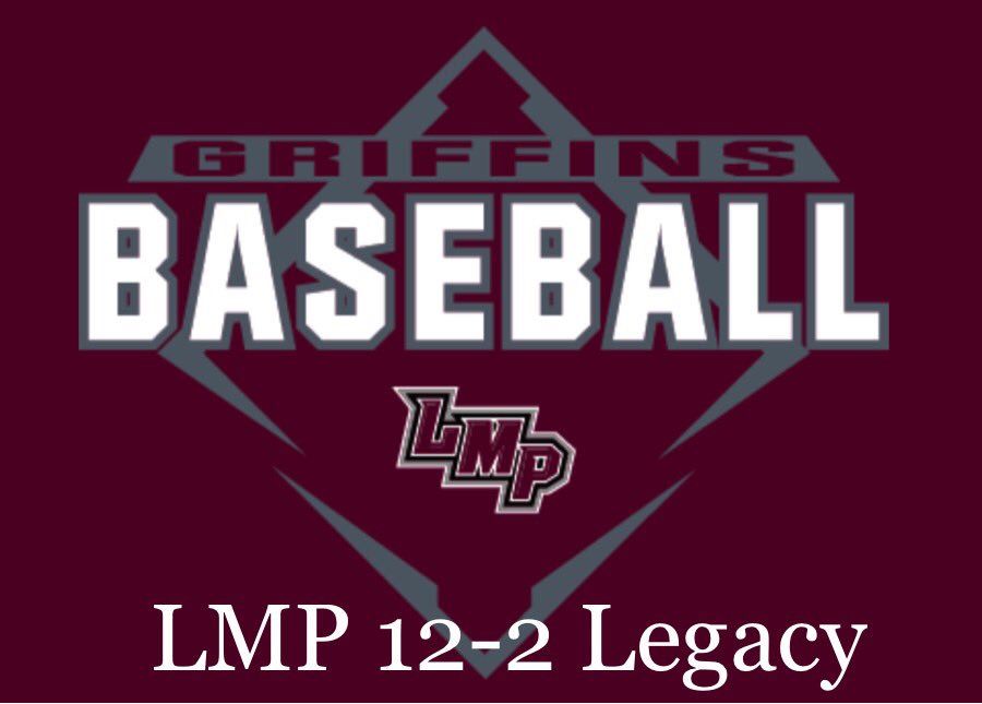 LMP over Legacy Charter last night 12-2... Zac Epperson 3 for 5, 2 2B’s, 3 R; Reece Lisle 3 for 5, 2 RBI, 2B; Kolby Miles 2 for 3, 3 R; Reid Lisle 2 for 3, 2B, 2 RBI; <a href="/LoganMcClure11/">Logan McClure</a> 2 for 4, 3 RBI; <a href="/quegraves1/">Quentin Graves</a> 2 for 4 #griffnpride