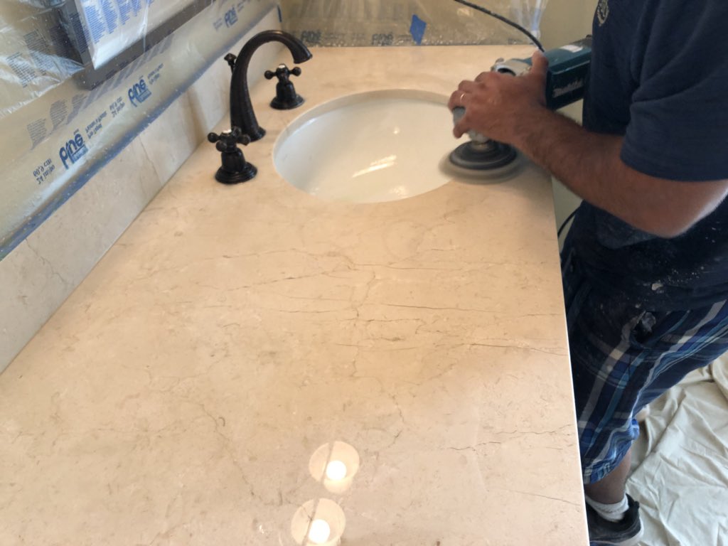 IntegrityStone1's tweet image. Marble countertops are beautiful, but to maintain them can be a pain, since toothpaste, shaving cream etc can stain them, it would be good to wipe them with water after getting them dirty everytime.