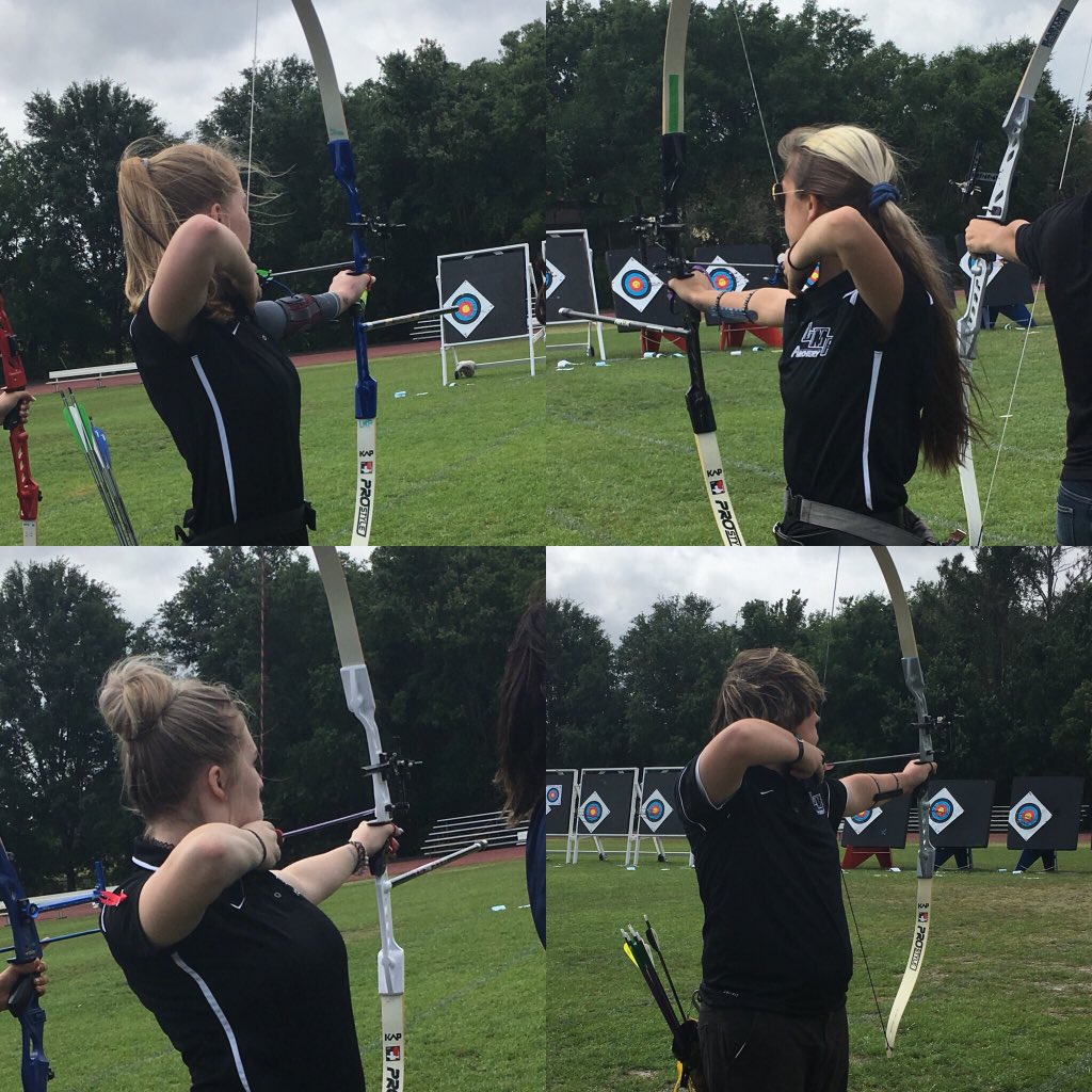 LMP Archery State Championships hosted by Lake Mary Prep at LMP...ranking rounds finishing up now, 12-1 lunch, 1-4 Olympic/Team round matches...come out and support #griffinpride