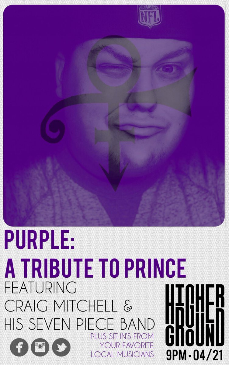millettemusic's tweet photo. Playing @HigherGround tonight with #CraigMitchell to commemorate the second anniversary of #Prince passing.
#ForeverLaughingInThePurpleRain
Tix Still Available @ https://t.co/ZspKFDUIH8 https://t.co/6C052bUhO5