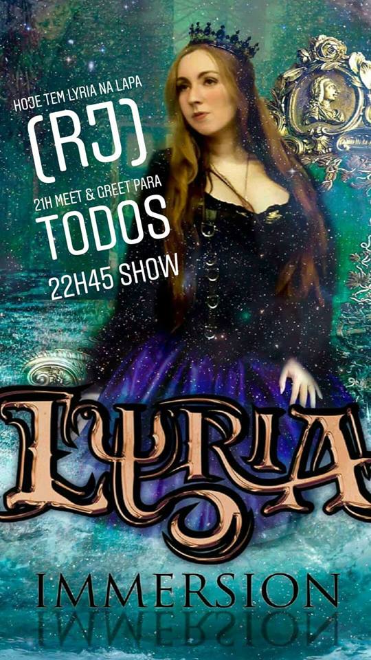 Hoje no Rio Rock Experience!
 Ingressos na porta 45
 Ingressos até 14h no site do Sympla 35,00
#Lyria #LyriaBand #Immersion #hoje #RJ