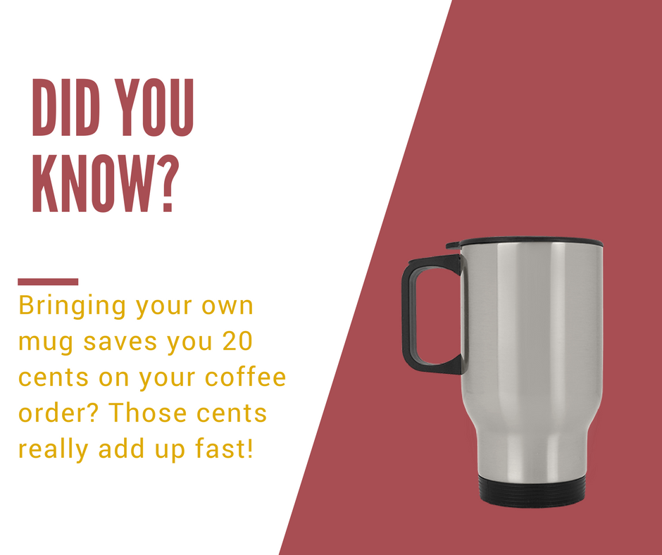 JTownStains's tweet photo. Bring your own mug in and save 20 cents on every cup of coffee! #gogreen https://t.co/eOJjY4fQ53