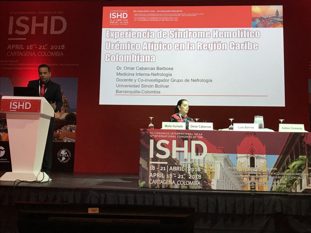 AcidosisTubular's tweet photo. “Microangiopatía trombótica MATs: la experiencia en Colombia“ Prof. Omar Cabarcas #ISHD2018 https://t.co/G5W9zqSGzT