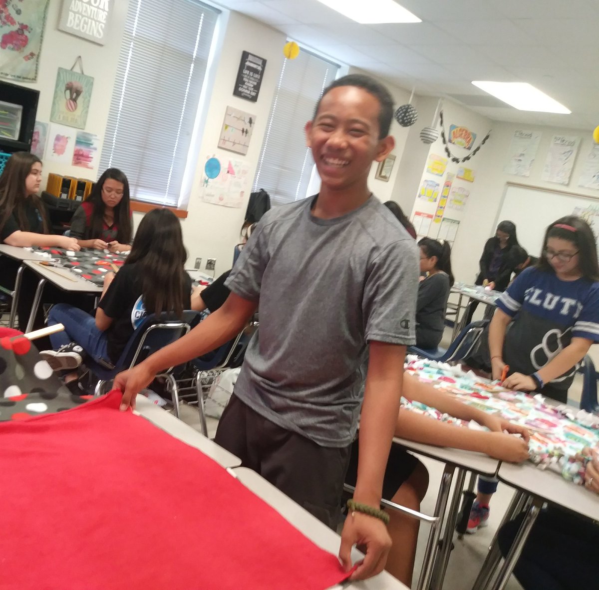 CluteInteract's tweet photo. We have a few blankets ready but we are not done yet. So close!
#BISDpride https://t.co/cYicxirqAe