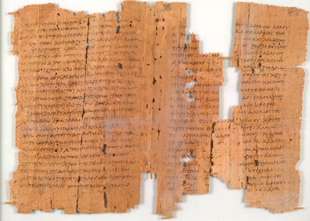 BLMedieval's tweet image. The British Library's remarkable collection of Greek manuscripts includes around 50 Greek books dating from before the first millennium + around 3500 papyri + around 4000 ostraca (potsherds with writing on them) blogs.bl.uk/digitisedmanus…
Papyrus 2486