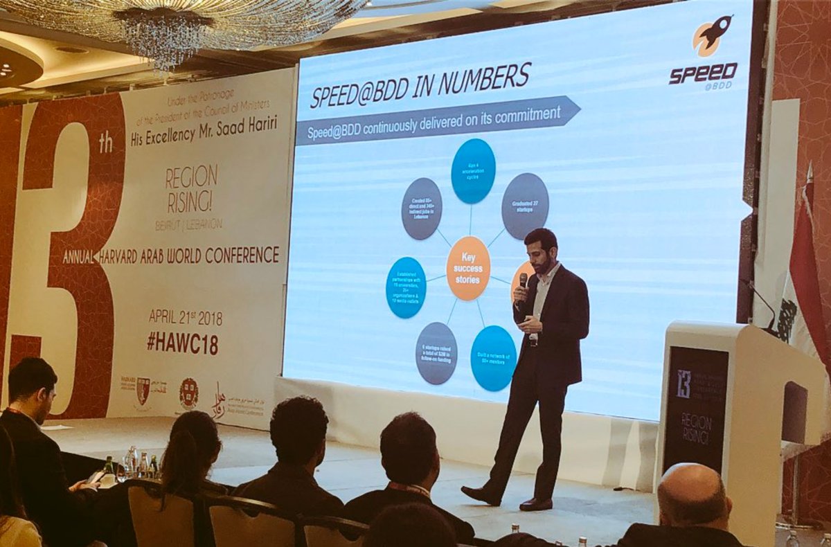 Harvardarabaa's tweet photo. Thank you @speedlebanon for your impressive work encouraging #startups in the #Lebanon and the #Arabworld!
 #HAWC2018 #HarvardArabs #HarvardArabAssociation https://t.co/mOuUyElOVT