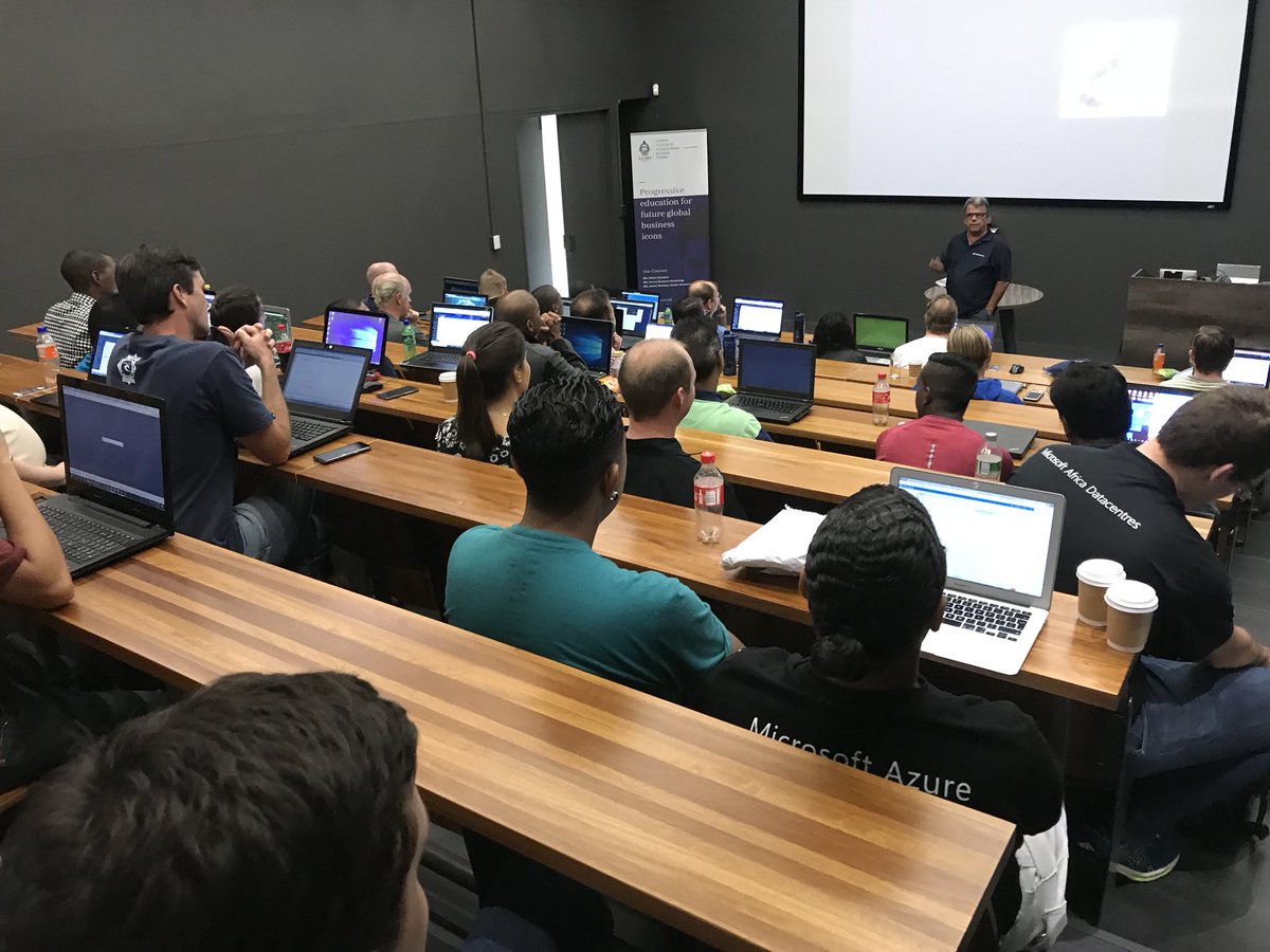 bytezn's tweet photo. @nielsberglund truly a Machine Learning ninja. Well done today at #GlobalAzure Durban. Durban wants more of these sessions. https://t.co/0097ZZ95P6