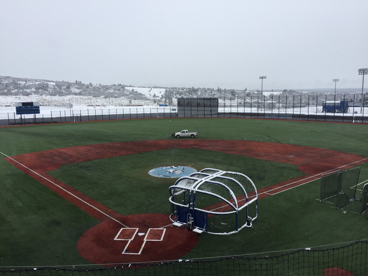 AF_Baseball's tweet photo. Falcon Field has been cleared and today’s game with @NevadaBaseball is on track for a 2 pm MT start! A big thank you to the tireless efforts of our facilities crew! https://t.co/czzSW2IuRK