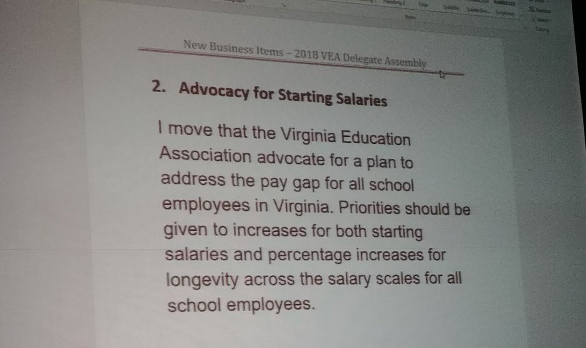 PrinceWilliamEA's tweet photo. PWEA Board Member David Kinsella 's new business item passed as amended at #VEAConvention2018 #VEAUnity https://t.co/l0k7r7AfGH