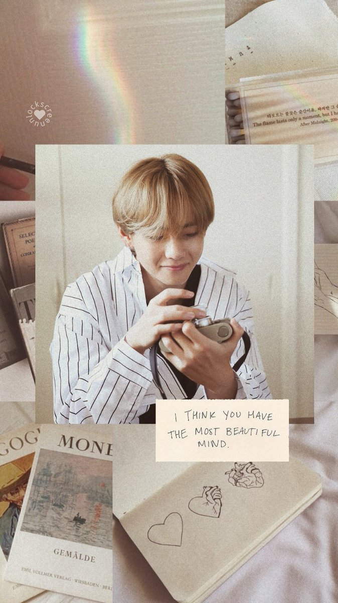 lockscreens  on Twitter kim taehyung V of BTS  beige  