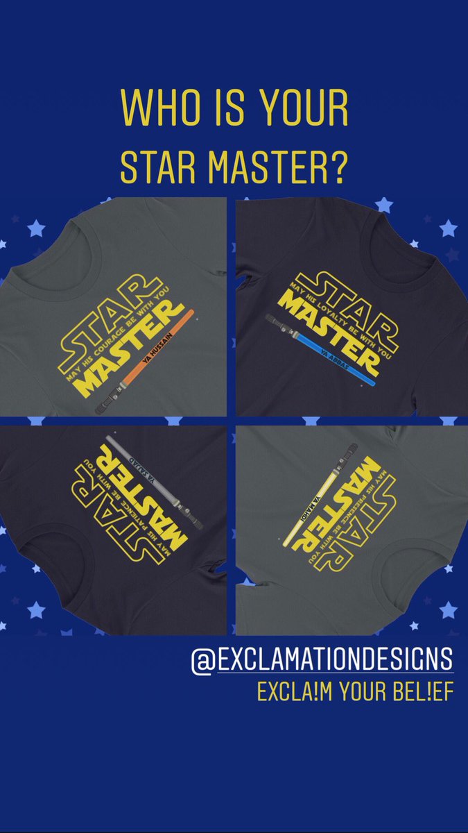 ImaanDesigns's tweet image. Who is your #starmaster ? 20% off all #shaban collections! 
exclamationdesigns.com/collections/st…
#khushalimubarak #khushali #wiladat #imamhussain #imamsajjad #imamzainulabideen #hazratabbas #karbala #babulhawaij #imammahdi