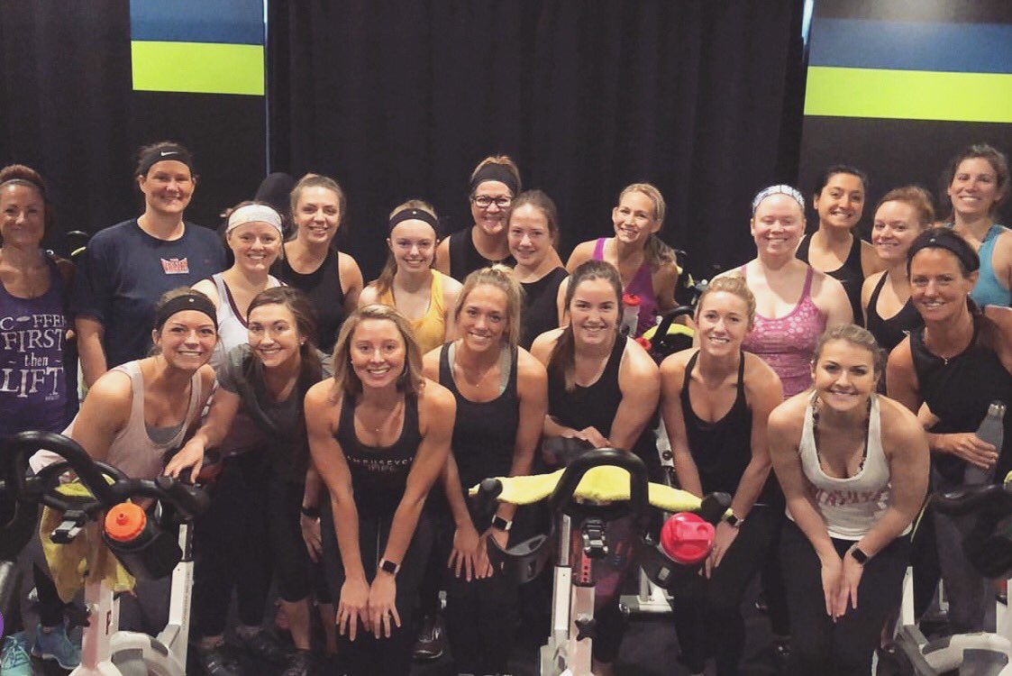 ridecampuscycle's tweet photo. We biked. We ran. We did yoga. Stepping out of our comfort zones together. #trievent #community https://t.co/MDa3wh6svs