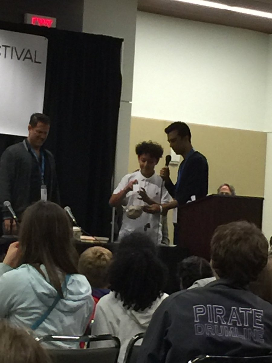 Lady Bird Johnson MS students took over the Middle School Madness session at #NTTBF18 @netzeroJMS @IrvingLibraries
