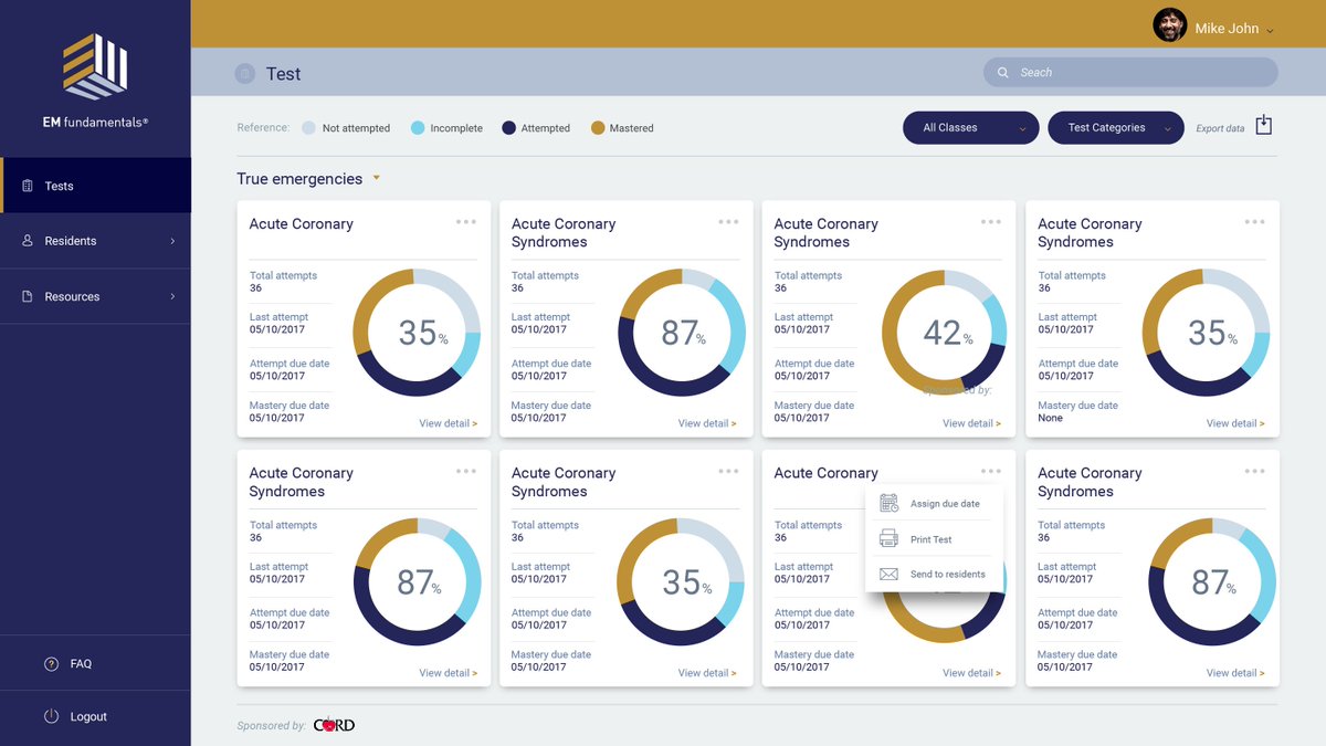 Sneak peek of the new EM Fundamentals learning management system just in time for #CORDAA18 

PDs will soon be able to track and credit resident completion of our mastery multiple-choice tests in real time!

Many thanks to <a href="/CORD_EM/">CORD</a> for their sponsorship of this project!