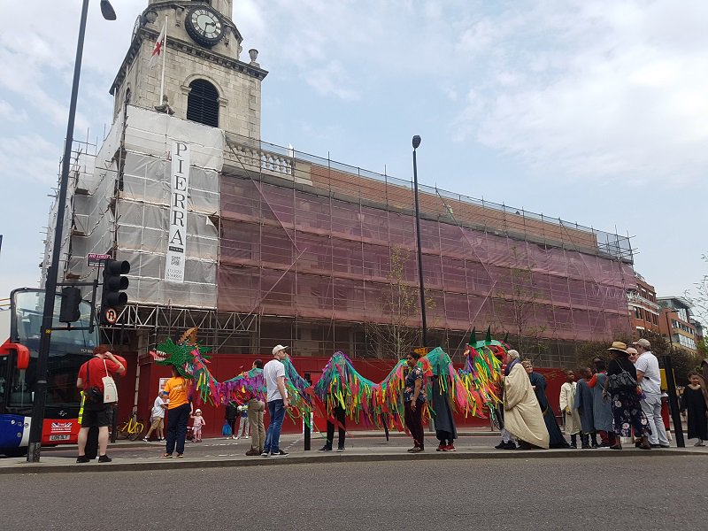 MFC_Arts's tweet image. That was fun! A sunny afternoon parade for our Dragon in St @GeorgeSouthwark Festival. Great work restoring the Dragon Li @ArtStars2007 + merry cheer to all those who came along.