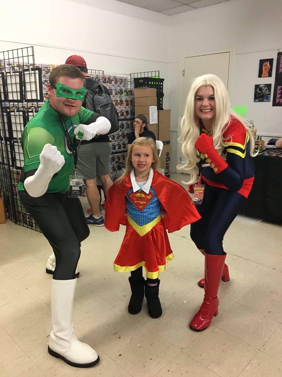 OKContemporary's tweet photo. Superheroes out in force! Join us at #ContempCon to hang with @LeagueOk, make your own cosplay accessories and model in our fashion show! https://t.co/kJwZOdEcS3