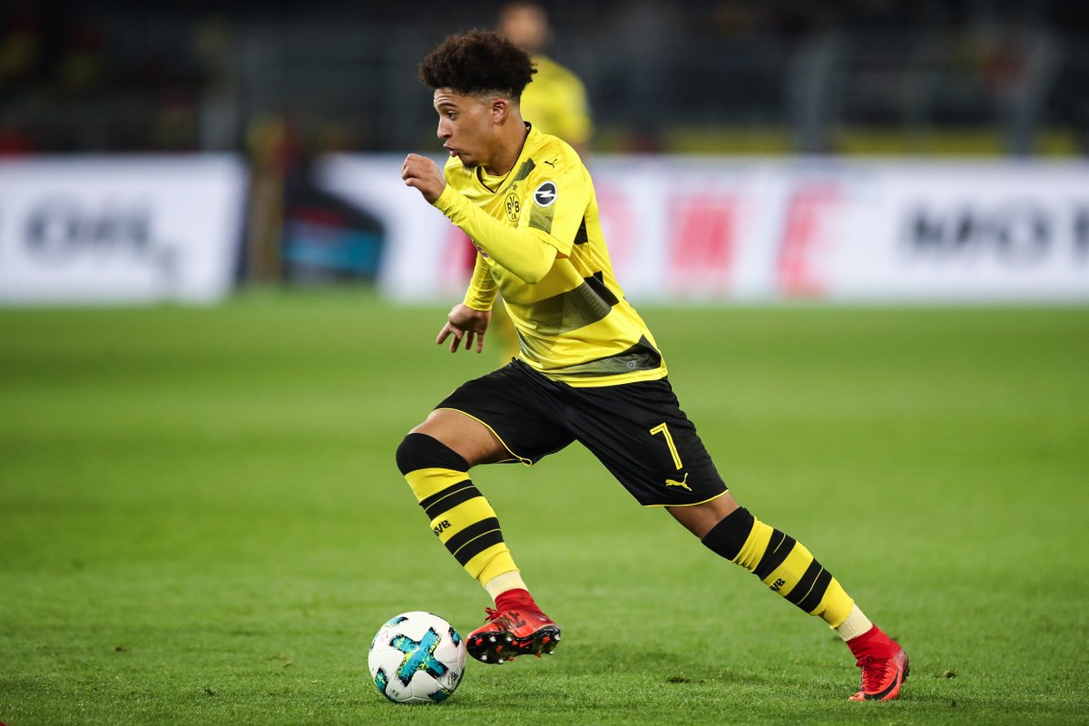 OptaFranz's tweet photo. 6601 - Jadon #Sancho is the youngest Englishman to score in #Bundesliga history (6601 days old). Jewel. @BVB #BVBB04 https://t.co/ExSLeY5NQ1
