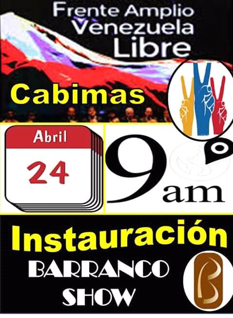 favlcabimas's tweet photo. GRAN INSTAURACIÓN DEL #FAVLCabimas este martes 24 de Abril de 2018. 9:00am BARRANCO SHOW. Se parte de este gran acontecimiento de la sociedad civil organizada en nuestro municipios. Grandes personalidades del ambiente Empresarial, Gremial, Ongs, Academia, Iglesia, Juventudes https://t.co/sN0POYUpkG