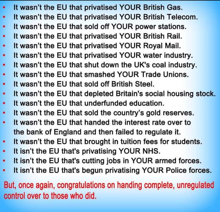 JohnChapman2015's tweet photo. @LeighMGPM @sparkie4261 @GHmltn @KeithBe1 @LibDems Well enough #Brexiters have told me to leave #UK the country of my birth because I'm #ProEuropeanUnion
Many #BritishPeople do #live #work #study and have #retired in #EuropeanUnion and many want to in the future and have had that #Right taken away by #Brexit #Selfish aren't U ? https://t.co/XWbp56m9lF