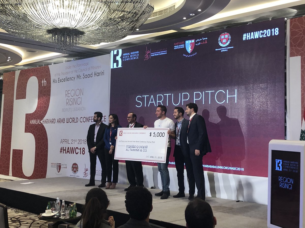 Harvardarabaa's tweet photo. Congratulations FabricAid for winning the second place prize in our  Startup Competition! #HAWC2018 #HarvardArabs #HarvardArabAssociation #Startup #Competition https://t.co/l47b7L9xTS