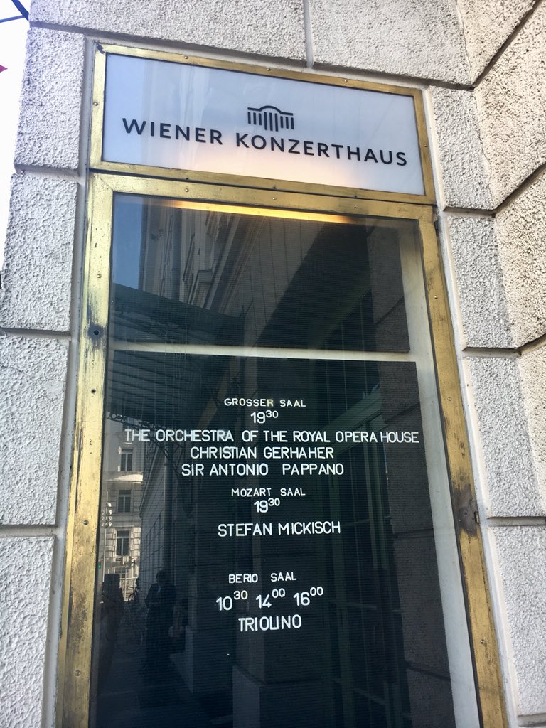 IntermusicaLtd's tweet photo. Beautiful day in Vienna @Konzerthauswien with the orchestra of the @RoyalOperaHouse &amp; Antonio Pappano #IntermusicaTours https://t.co/5udvLUbqtT