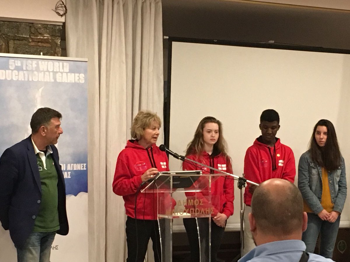 Karen from Arbour Vale giving feedback on Olympic Values to the ISF Education Games <a href="/YouthSportTrust/">Youth Sport Trust</a> <a href="/ISFsports/">@isfsports</a> <a href="/Sport_England/">Sport England</a> <a href="/NCSS_1975/">NCSS</a>