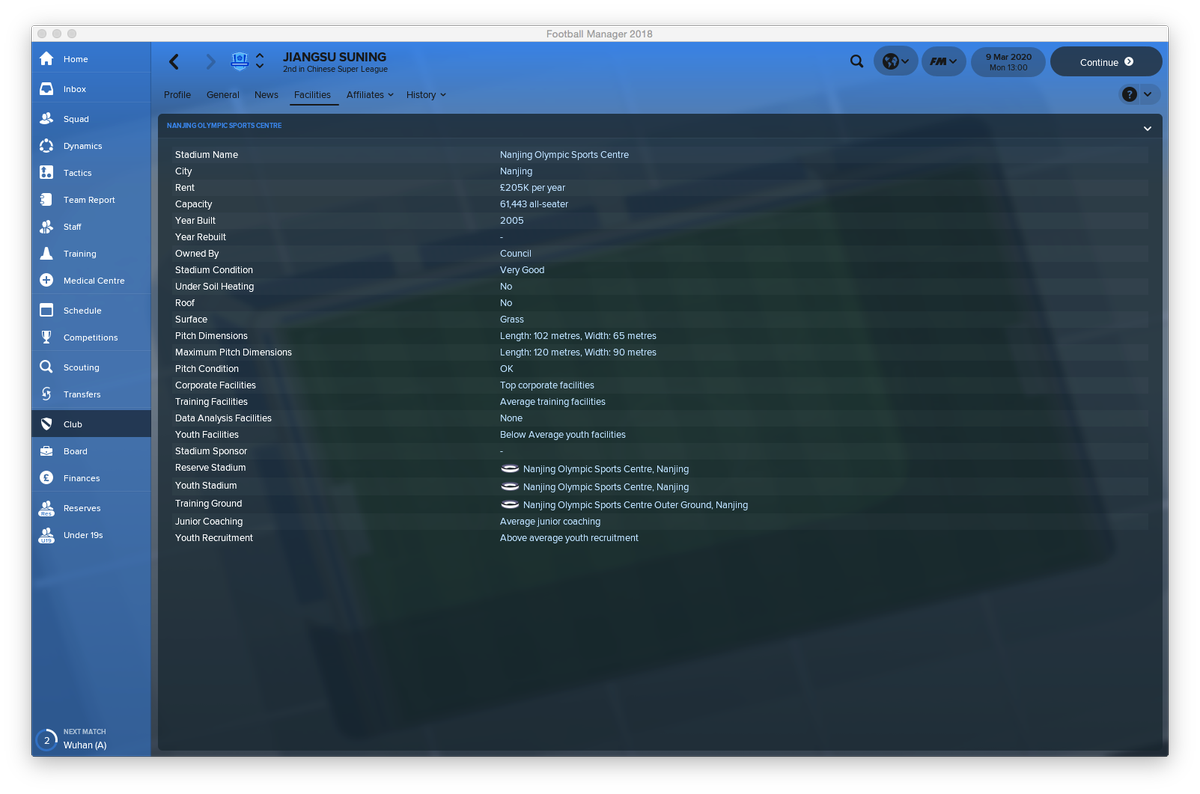 FM__GP's tweet image. Immediately I was offered the job at @JiangsuSuningFC - an intriguing prospect given I'd never managed in China in my entire @FootballManager career... and so I decided to see what the @ChineseSuper is all about! 

Here is some info about the club