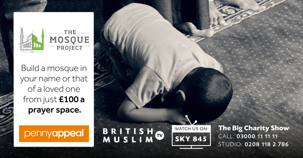 pennyappeal's tweet photo. We're on British Muslim TV on Sky channel 845 this evening for the #BigCharityShow Live! Or stream online at https://t.co/MvmOqS9o7s and phone-in LIVE on 0207 118 2 786.
Tonight we're covering the work of our #MosqueProject appeal, and how it helps Muslim communities in need. https://t.co/fq7dmZvmEV