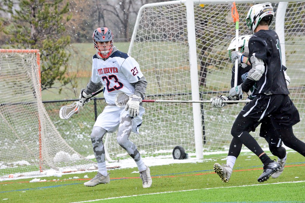 LaxRising's tweet photo. Out in Colorado, Kent Denver has a big 9-1 halftime lead on Mountain Vista in a rivalry game. Ryan Bergner leading the charge for the Sun Devils with a handful of points. #lacrosse #colorado #kentdenver #mountainvista (📷: @cvock) https://t.co/if2ac20xkk