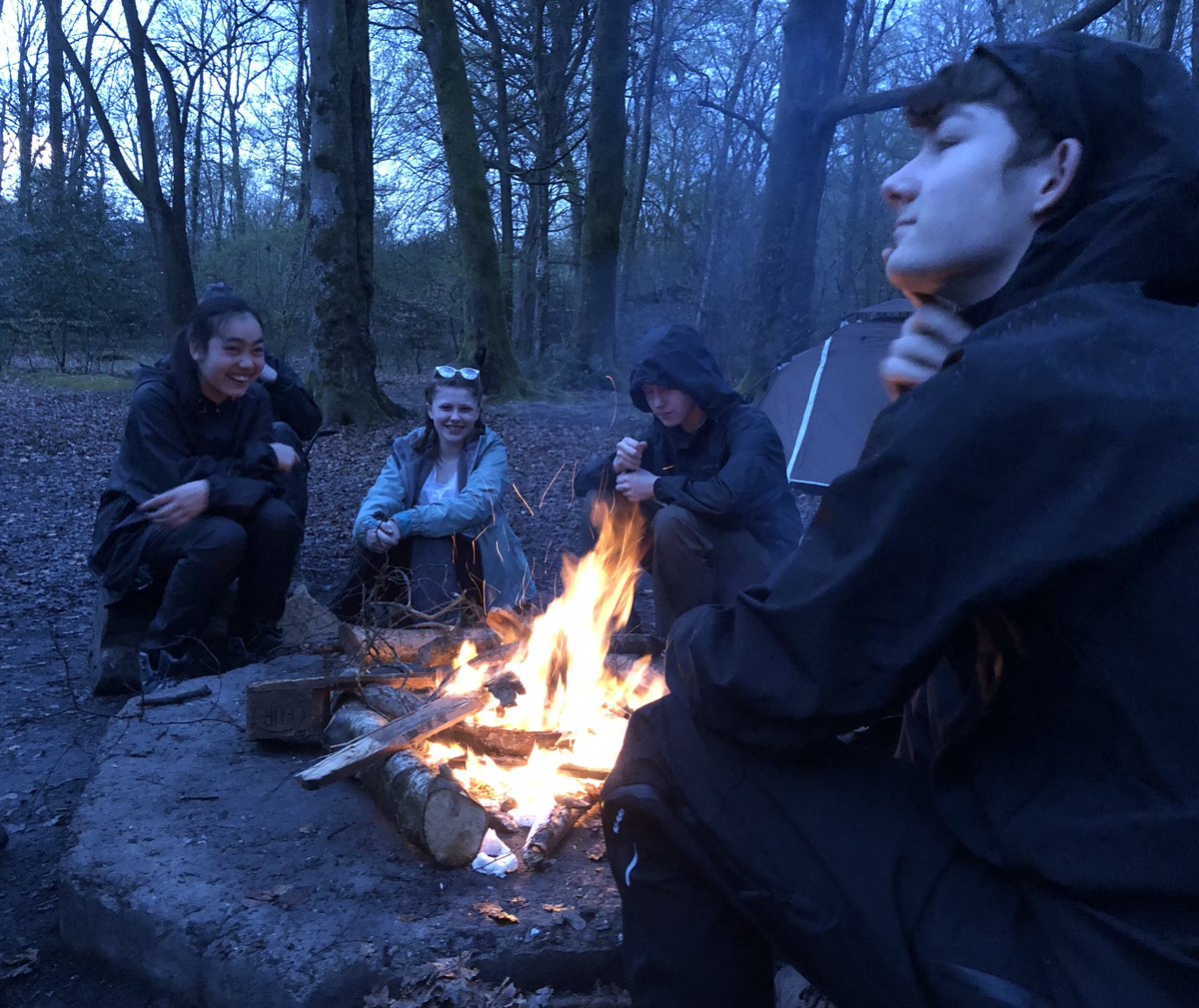 NoadswoodGeog's tweet photo. Managed to get a fire going despite the thunder and lightening ⛈ #dofe #practiceweekend @Noadswood_Sch https://t.co/u23LVILes3