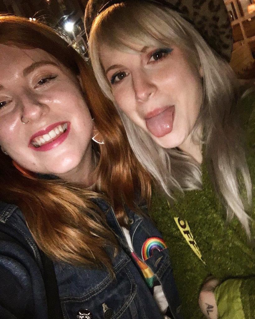 Hayley with a fan in Nashville, TN