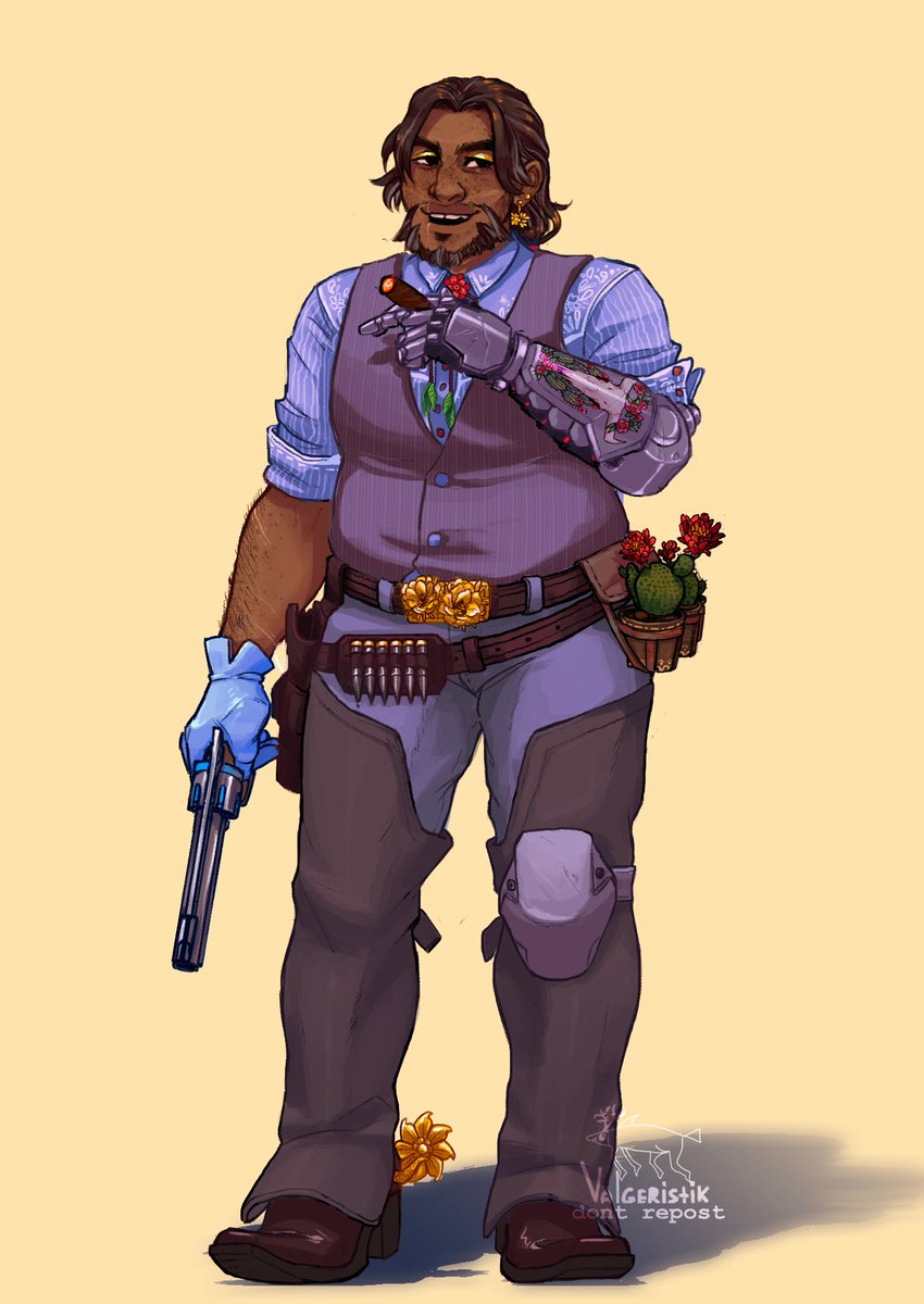 valgeristik_art's tweet photo. @PlayOverwatch for your consideration: flower themed events? pretty please? 

#overwatch #jessemccree https://t.co/y6yekqVjK6