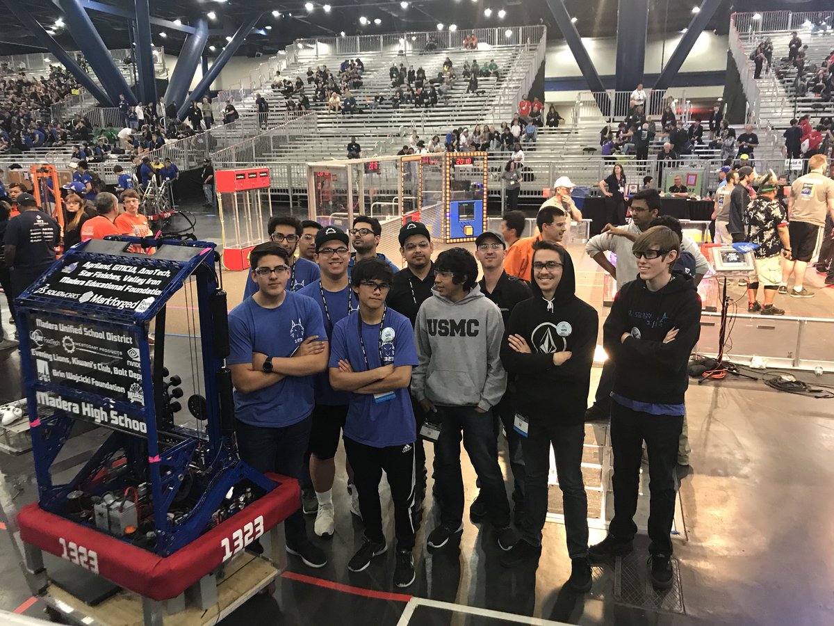 MadTown Robotics (@frc1323) on Twitter photo With a score of 475-255, we’ve won our first ever Division Finals and are excited to play on the Einstein Field with our alliance partners <a href="/frc3476/">Team 3476: Code Orange</a>, <a href="/harker1072/">Harker Robotics</a> and FRC Team 1778! With a score of 475-255, we’ve won our first ever Division Finals and are excited to play on the Einstein Field with our alliance partners <a href="/frc3476/">Team 3476: Code Orange</a>, <a href="/harker1072/">Harker Robotics</a> and FRC Team 1778!