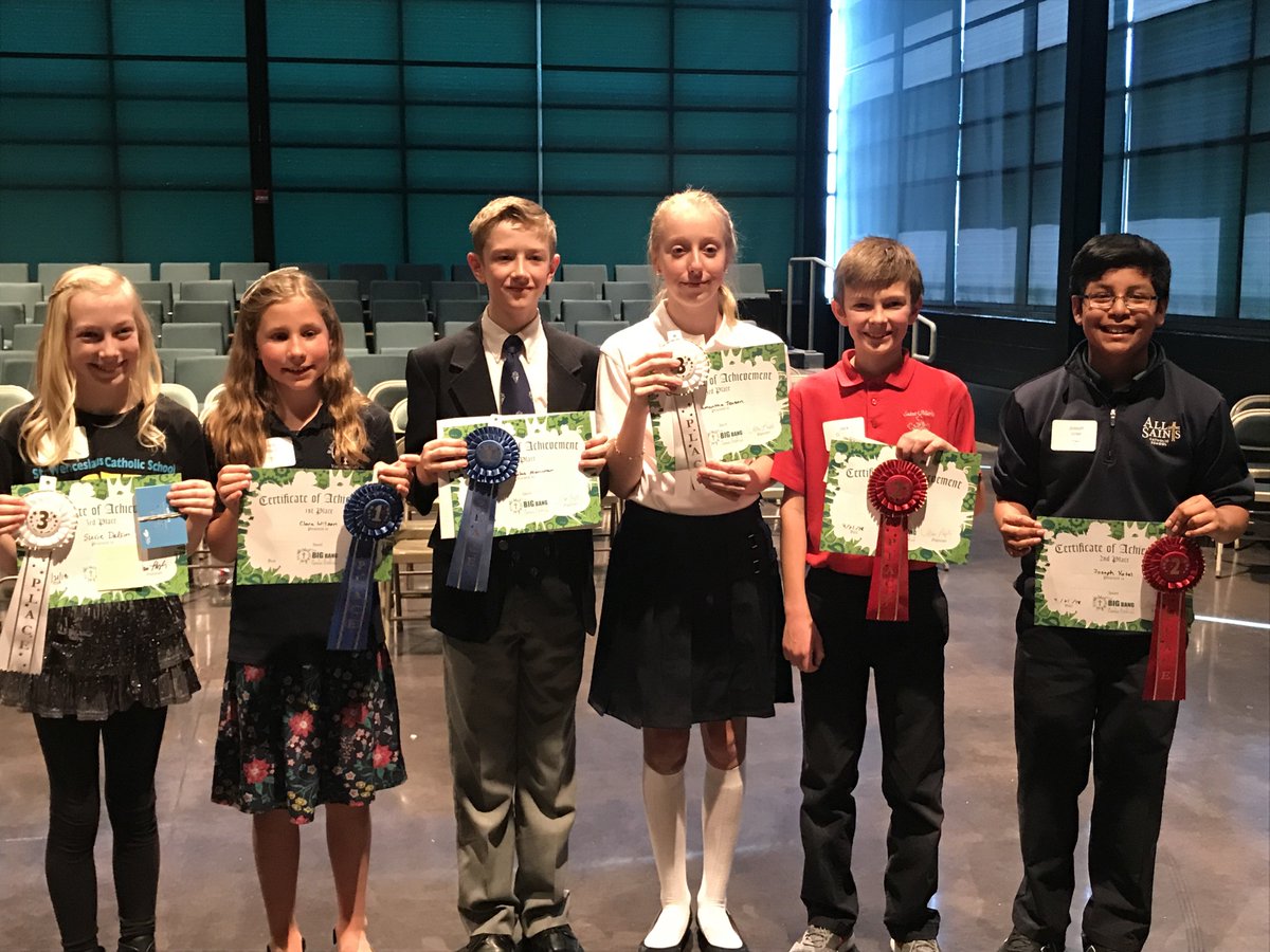 CSCOE_MN's tweet photo. Congratulations to the #BigBang2018 winners!
1st place: Clara and Nicholas. 2nd place: Joseph and Jack. 3rd place: Susie and Samantha. Congratulations, also, to the students who won best-in-category prizes! #CatholicSTEM https://t.co/c797mkxzTz