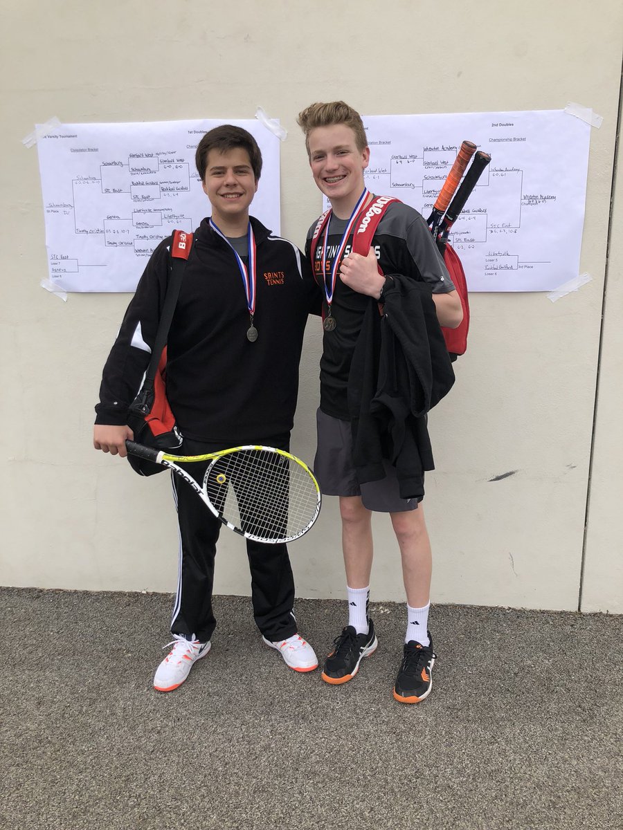 STCELinde's tweet photo. Congrats to Jeff &amp; Jason for EARNING 2nd place and the STC Varsity Tournament. ⚜️🥈🎾 @STCE_Tennis @jeffsharko https://t.co/RF02s33OEj