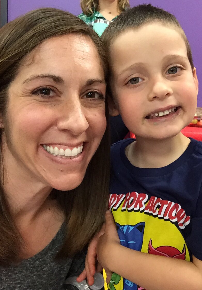 mbhouston05's tweet photo. Five years ago today I became a mom! Happy 5th birthday Zander! Thanks for making me a mommy! I love you! 😘 #jumpnfun #cakeface https://t.co/37li0Pn2Vn