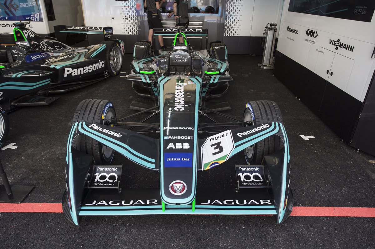 JaguarRacing's tweet photo. Congrats to our Title Partner and friends at #Panasonic for 100 years of business. The future is electric ⚡#JaguarElectrifies #ITYPE2 https://t.co/MetyaHRs7d