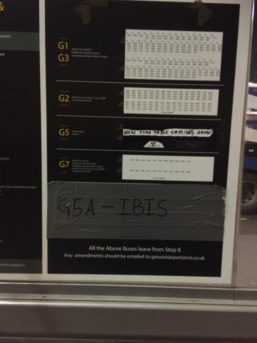 JoePMullett's tweet photo. @Gatwick_Airport 10/10 for the stop 8 timetable at Gatwick North🧐 https://t.co/qTLwIsrrHk