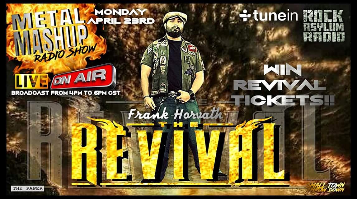 RevivalistParty's tweet photo. Monday 4.23.18 Frank and Ashley will be on @Themetalmashup1 4-6pmCST. Listen in and get your chance to win tickets to @RevivalistParty 2018! Download the @tunein app and search up @TheRockAsylum1 or just use this sweet link https://t.co/Jzx15vbGx9
#revivalist #radio #party #music https://t.co/8VgZ1RMg3H
