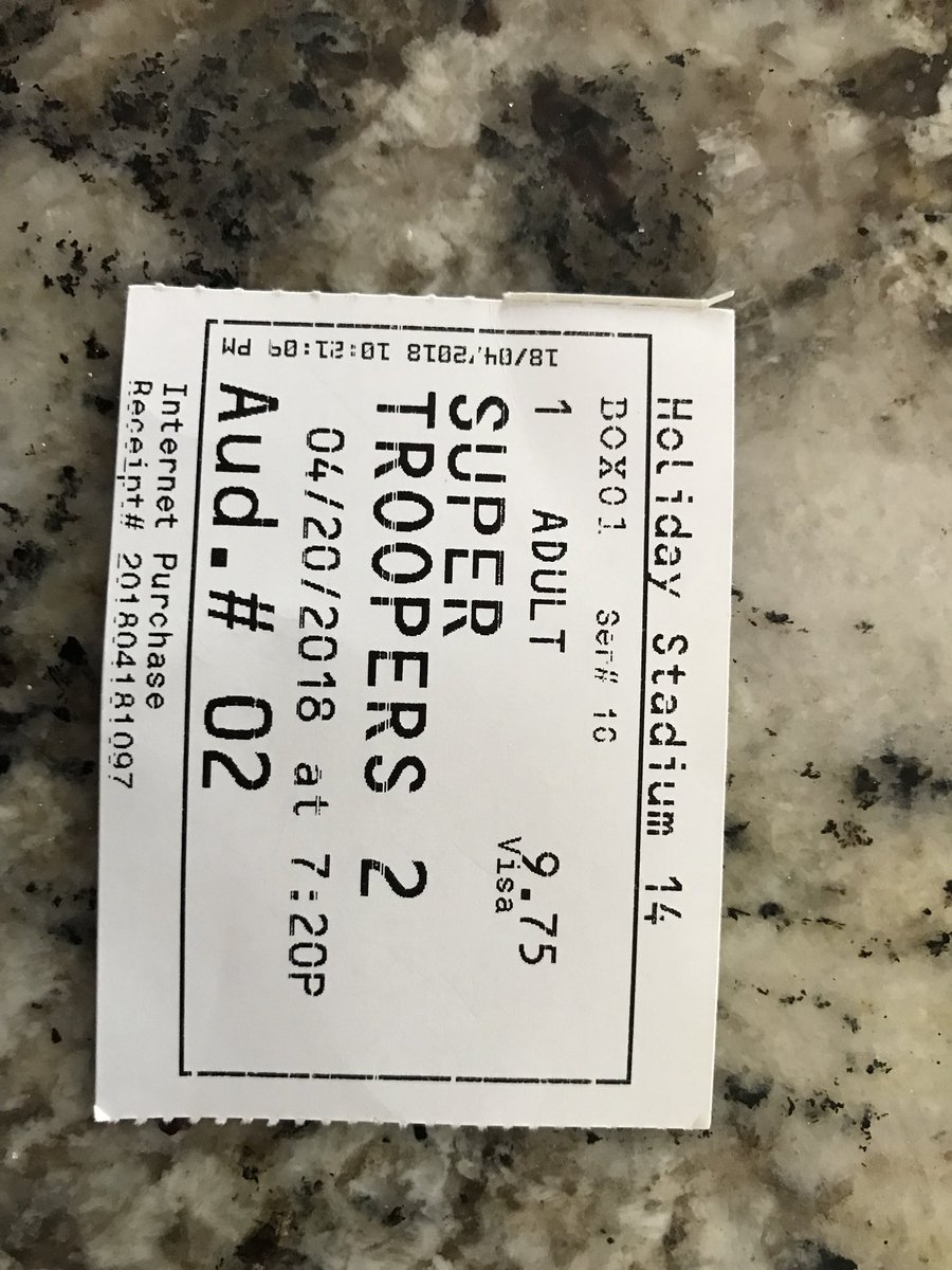 DFeldo's tweet photo. Outstanding sequel boys. @SuperTroopers well-done #colgateproud #makemoremovies https://t.co/uIIAhE1v7s