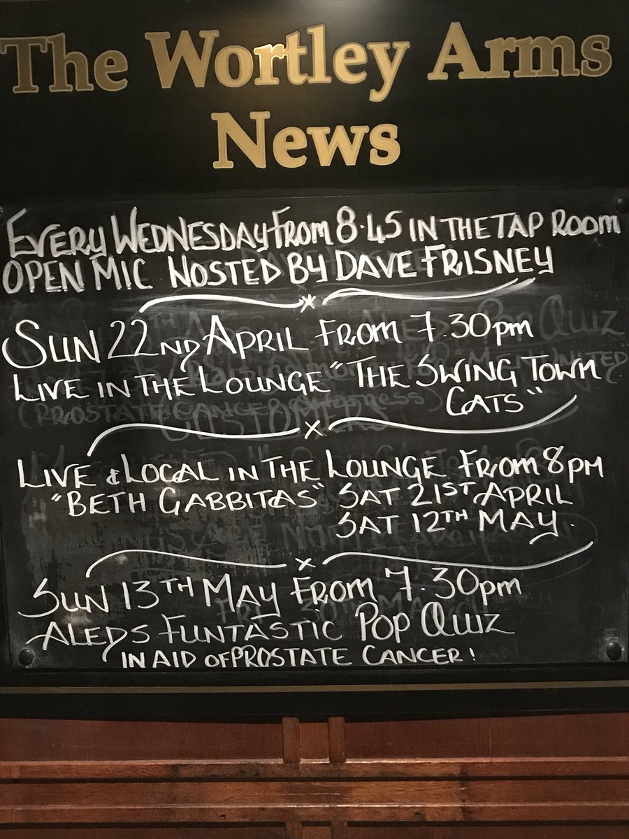 Pop Quiz <a href="/wortleyarms/">The Wortley Arms</a> 7pm Sunday 13 May for <a href="/ProstateUK/">Prostate Cancer UK</a> #MenUnited Excellent tunes old and new, test your music knowledge, raffle, prizes. Be there!